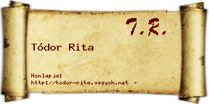 Tódor Rita névjegykártya